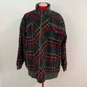 A. Tiziano Men’s Plaid Bomber Jacket Green Red Size XL